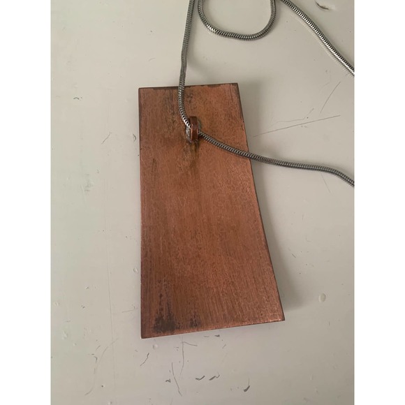 Red Enamel Copper Pendant Necklace - Picture 10 of 10